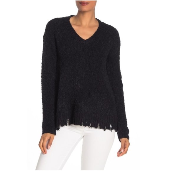 ATM Anthony Thomas Melillo Fuzzy Destroyed V-Neck - Picture 1 of 7